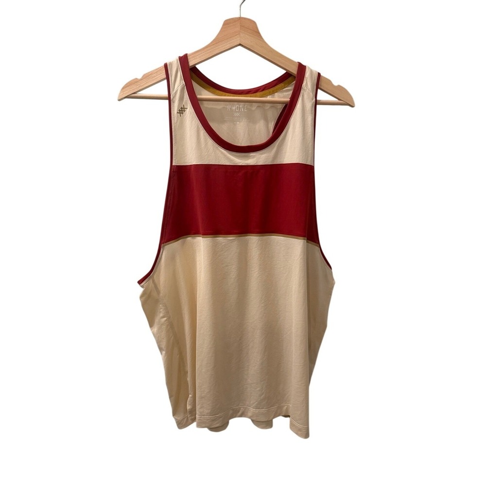 RHONE Extra Mile Tank Top Singlet with Red Stripe